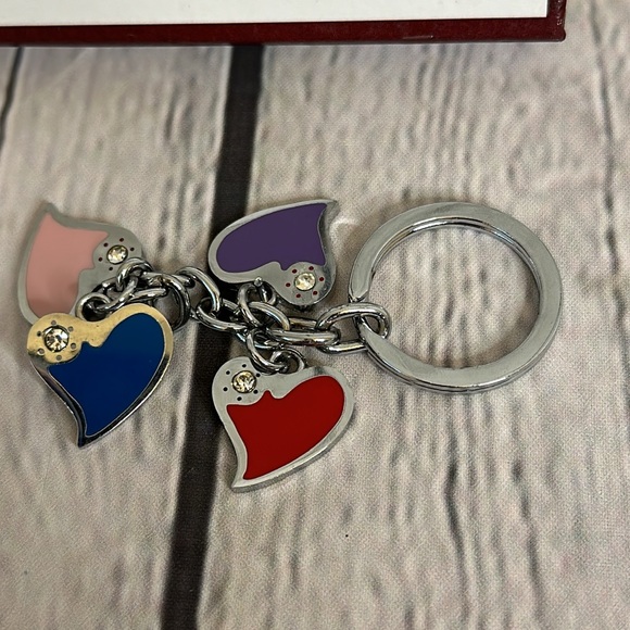 Coach new in box beautiful colored heart keychain - Picture 2 of 5
